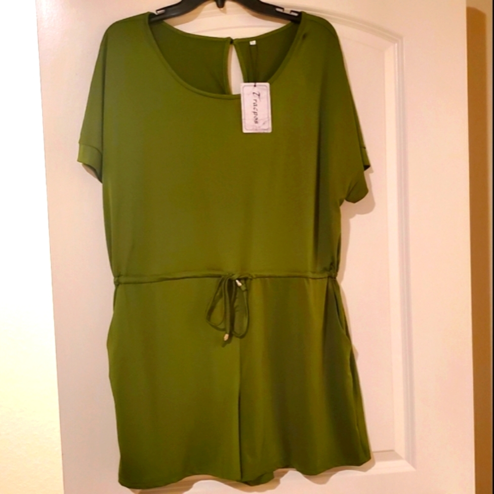 Green Plus Size XXL Romper